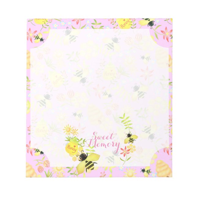 Honey Bee Pink Notizblock (Vorderseite)
