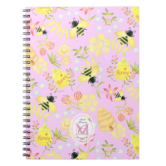 Honey Bee Pink Notizblock (Vorderseite)