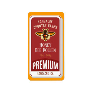 Honey Bee Pollen Premium Product Adressaufkleber