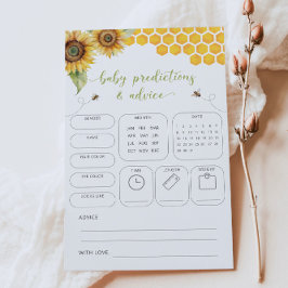 Honey Bee Predictions & Advice Baby Shower Game