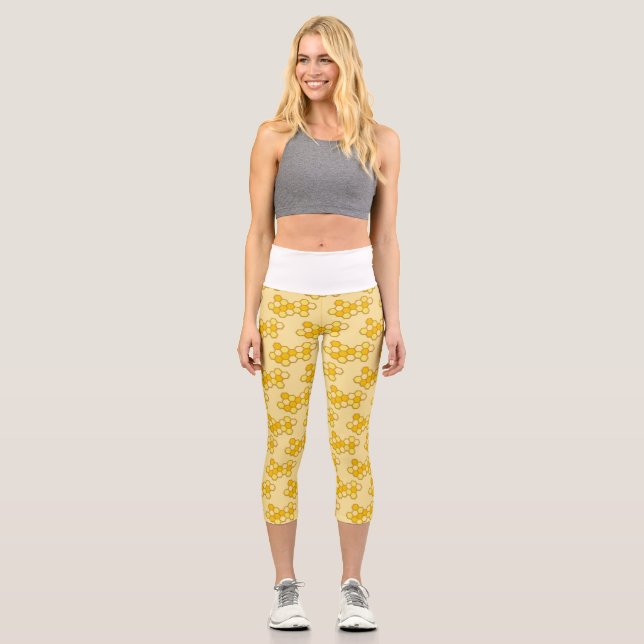 Honey Bee Printable Capri Leggings (Vorderseite)