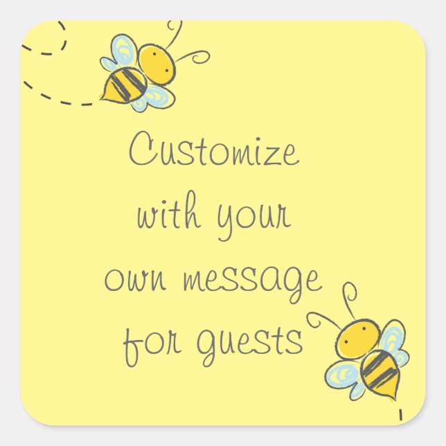 Honey Bee Quadratischer Aufkleber (Vorderseite)