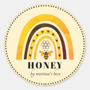 Honey Bee Rainbow Honey Product Labels Runder Aufkleber