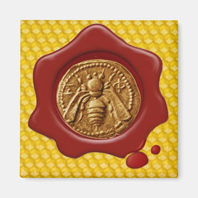 HONEY BEE RED WAX SIEGEL MAGNET (Vorne)