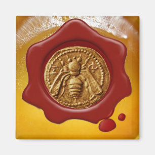 HONEY BEE RED WAX SIEGEL MAGNET