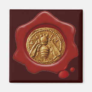 HONEY BEE RED WAX SIEGEL MAGNET