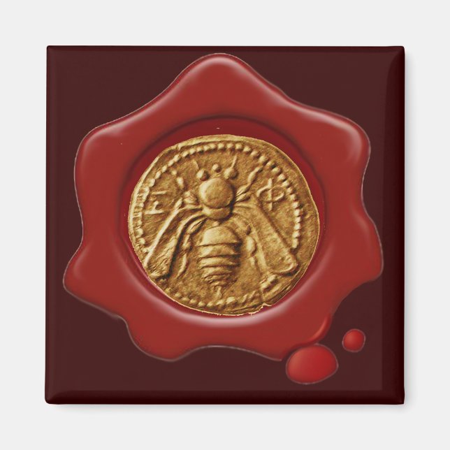 HONEY BEE RED WAX SIEGEL MAGNET (Vorne)