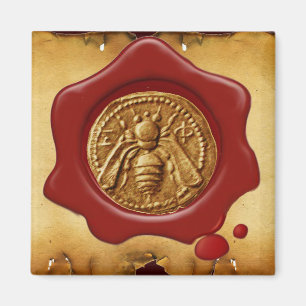 HONEY BEE RED WAX SIEGEL MAGNET