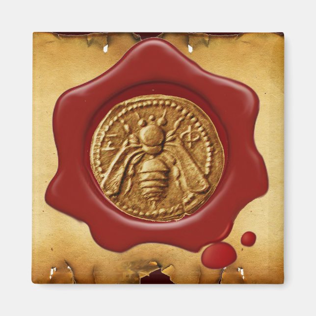 HONEY BEE RED WAX SIEGEL MAGNET (Vorne)