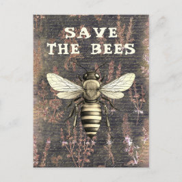 Honey Bee Rettete das Bienen-Script Monochrome Postkarte