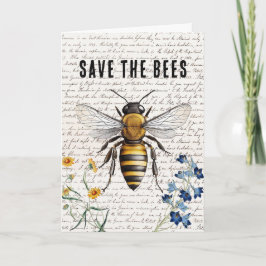 Honey Bee Rettete die Bienen-Script-Blume Karte