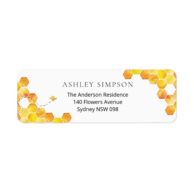 Honey Bee Return Address Label (Vorne)