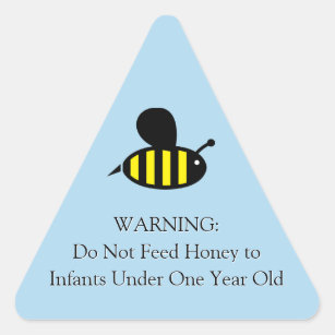 Honey Bee Säugling Warning Light Blue Dreieckiger Aufkleber