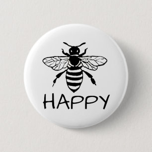 Honey Bee/ Sei glücklich Button