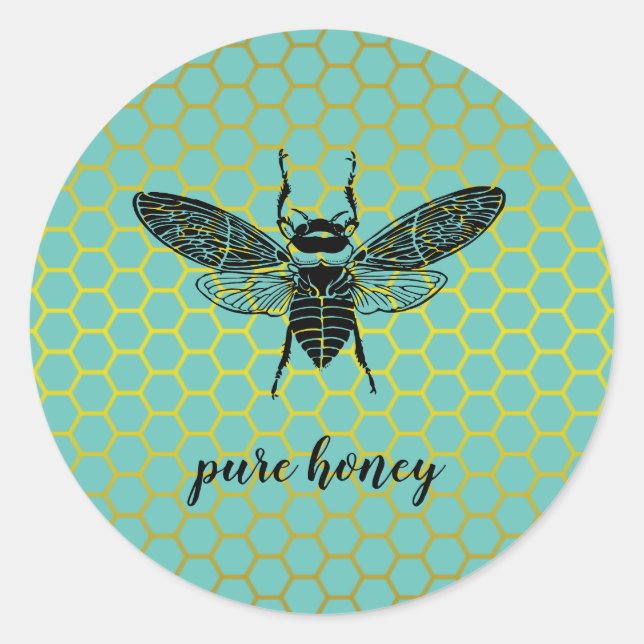 Honey Bee Seller Apiarist Gold Vintag Runder Aufkleber (Vorderseite)