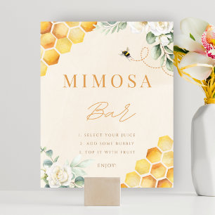 Honey Bee Shower Mimosa Bar Tabletop Schild Poster
