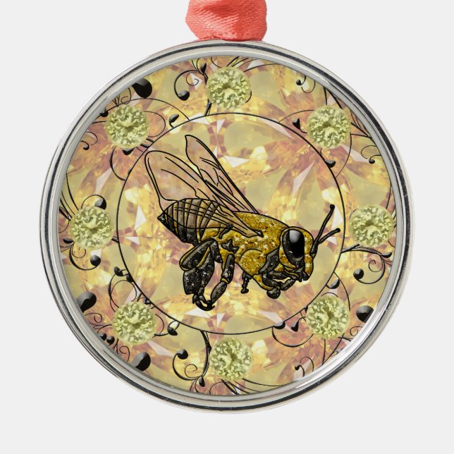 Honey Bee Silbernes Ornament (Vorne)