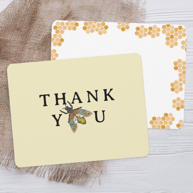 Honey Bee Simple Baby Dusche Danke Karte | Mini (Thank You Card - Bee Themed)