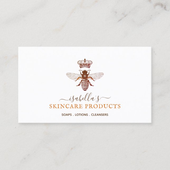 Honey Bee Skincare Products Business Card Visitenkarte (Vorderseite)