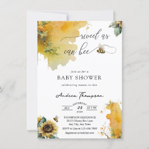 Honey Bee   Sonnenblume Biene Baby Shower  Einladung