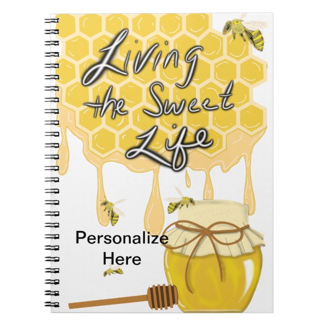 Honey Bee Spiral Foto Notebook Notizblock (Vorderseite)