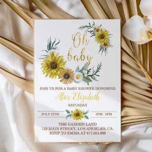 Honey Bee Sunflower Baby Shower Einladung
