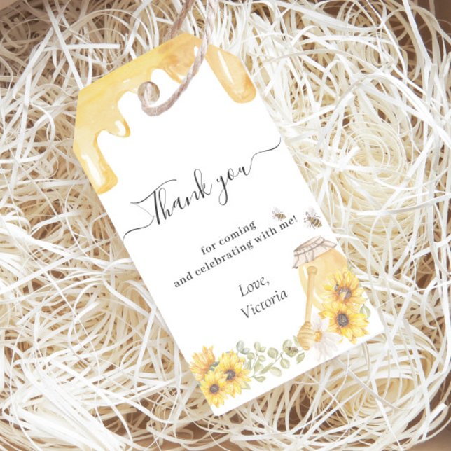Honey Bee Sunflowers Gender Reveal Danke Geschenkanhänger (Von Creator hochgeladen)