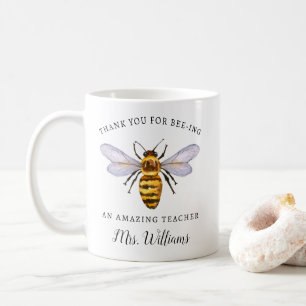 Honey Bee Teacher Bewertung Name Tasse Geschenk