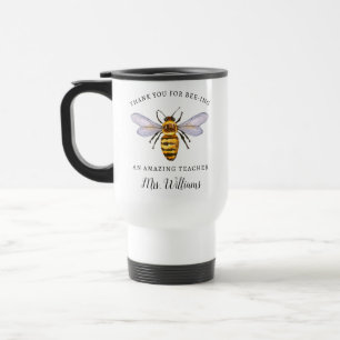 Honey Bee Teacher Wertschätzung Name Travel Mug Reisebecher