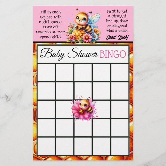 Honey bee Themed Bingo und wer kennt Mommy Best Flyer (Vorne)