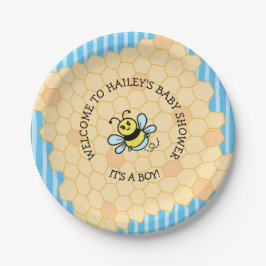 Honey Bee Themed Boy's Baby Shower Paper Plate Pappteller