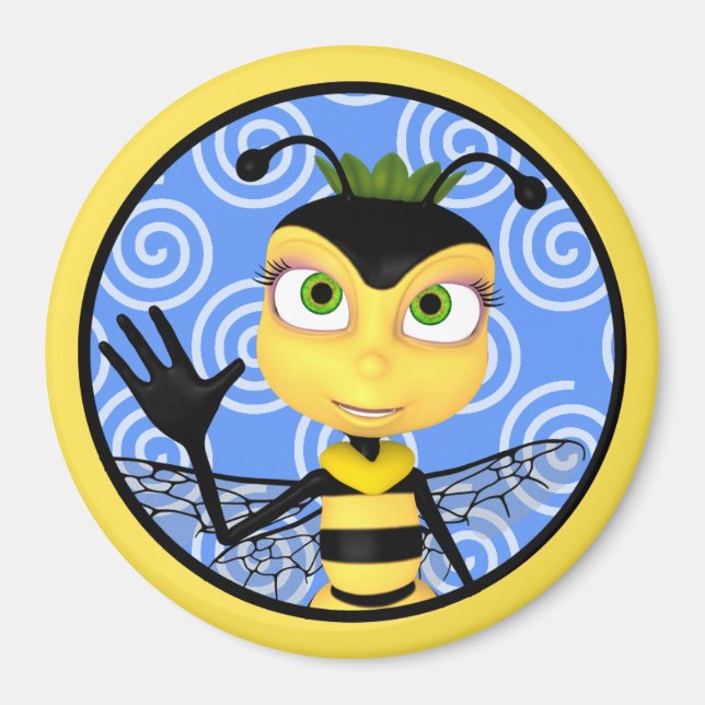 Honey Bee Toon Magnet (Vorne)