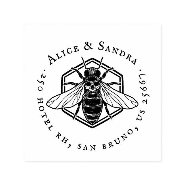Honey Bee | Vintage Familienname und Selbstwertsch Permastempel (Design)
