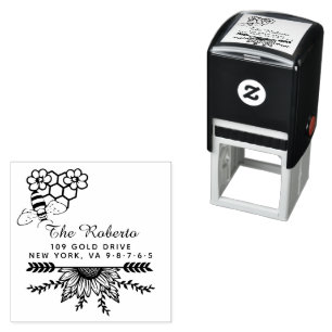 Honey Bee   Vintager Familienname und Permastempel