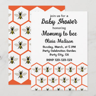 Honey Bee Waben-Mama wird Biene Baby Shower Einladung