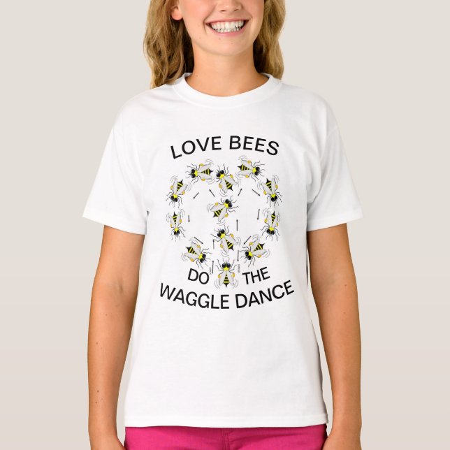 HONEY BEE WAGGLE TANCE DESIGN FUN KIDS T-Shirt (Vorderseite)
