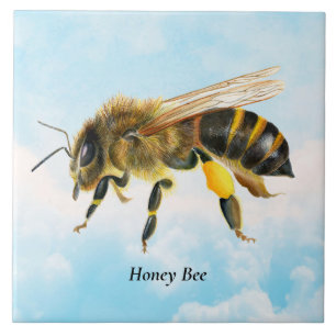Honey Bee Watercolor Malerei Fliese
