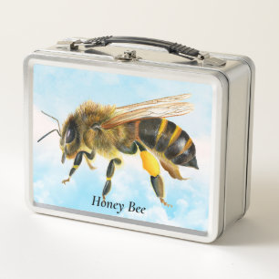 Honey Bee Watercolor Malerei Metall Brotdose