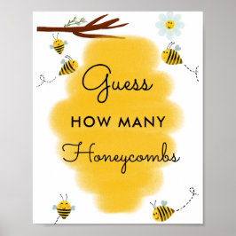Honey Bee Wie viele Honeycombs Guess Game Poster