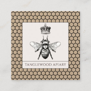 Honey Beekeeper Apiary Honeycomb Kraft Quadratische Visitenkarte