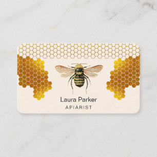 Honey Beeper Honeycomb Apiarist Gold Imker Visitenkarte