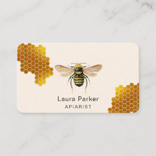 Honey Beeper Honeycomb Apiarist Gold Imker Visitenkarte