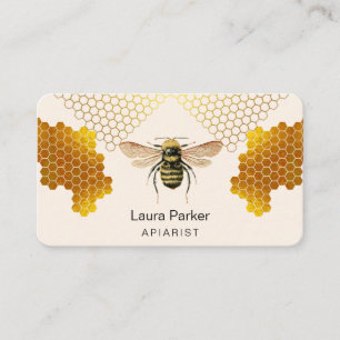 Honey Beeper Honeycomb Apiarist Gold Imker Visitenkarte
