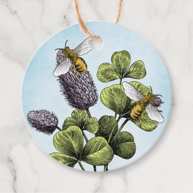 Honey Bees and Clover Jar Geschenkanhänger (Vorderseite)