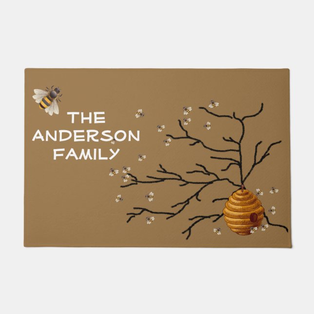 Honey Bees and Hive, Custom Fußmatte (Vorderseite)