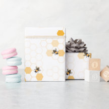 Honey Bees and Honey Comb Gift Wrapping Paper