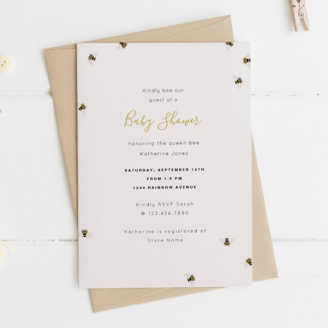 Honey Bees Baby Shower Einladung (Von Creator hochgeladen)