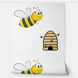 Honey Bees & Beehive Design Tapete