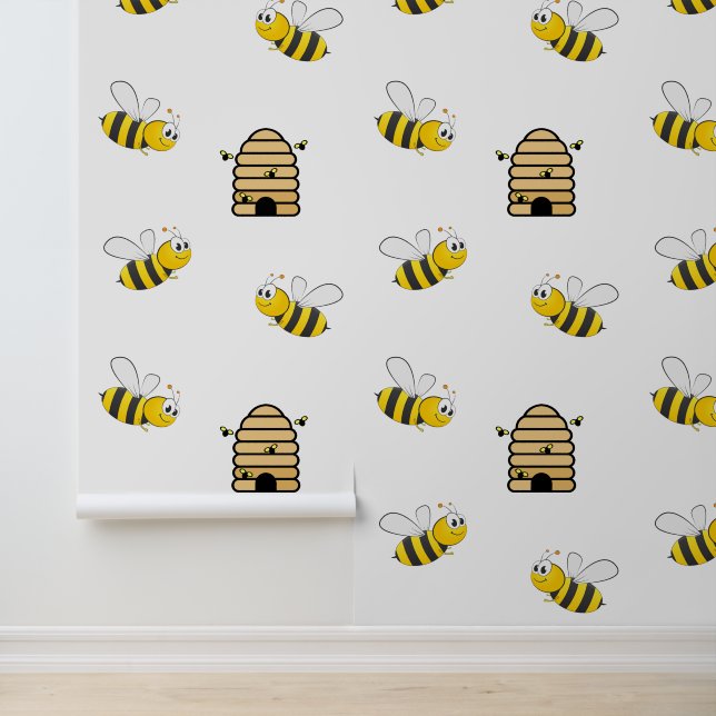 Honey Bees & Beehive Design Tapete (Anwendung)