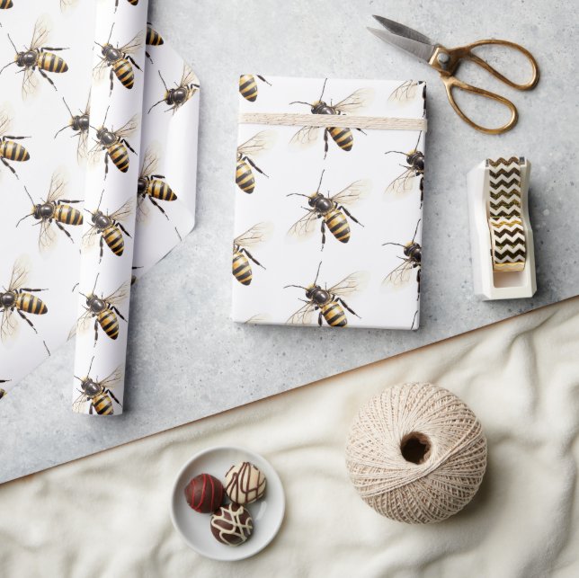 Honey Bees Birthday Geschenkpapier (Kunsthandwerk)